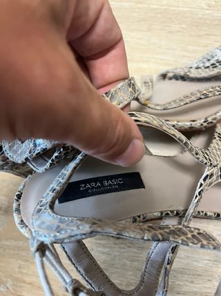 Sandali tacco beige serpente tg 37