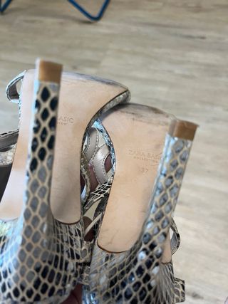 Sandali tacco beige serpente tg 37