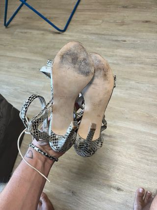 Sandali tacco beige serpente tg 37