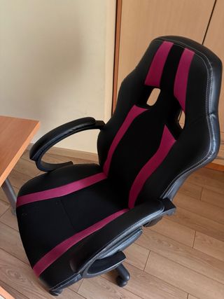 Sillón Gamer Negro y Rosa
