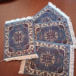 Set 4 sottobicchieri tappeti blu