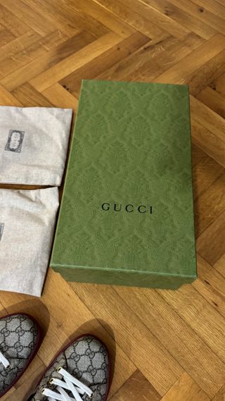 Zapatillas Gucci Ace rojas y beige