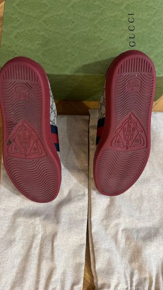 Zapatillas Gucci Ace rojas y beige