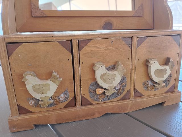 Espejo tocador madera infantil rústico