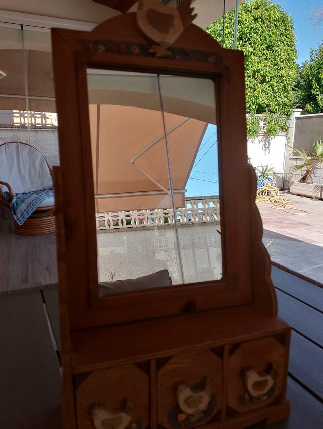 Espejo tocador madera infantil rústico