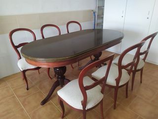 Mesa comedor + 6 sillas madera