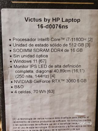HP Victus 16-d0076ns: Portátil Gaming