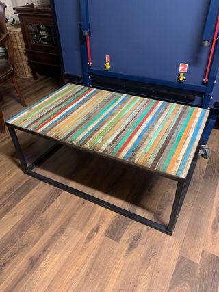 Mesa centro madera multicolor