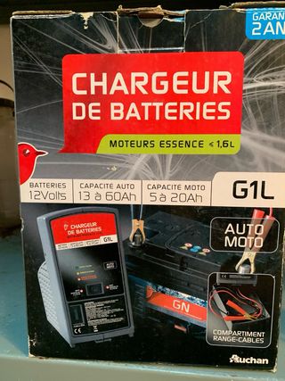 Cargador Baterías Coche Moto G1L 12V