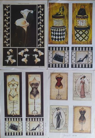 Láminas decoupage vintage y de animales 
