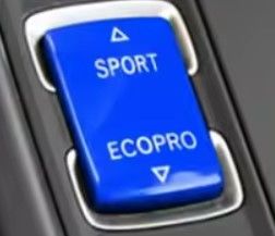 Botón modo conducción BMW Sport/Eco azul