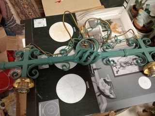 Lampadario artigianale metallo verde
