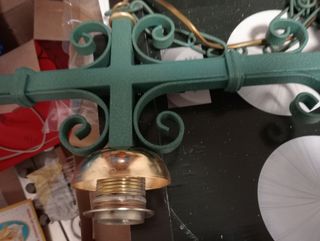 Lampadario artigianale metallo verde
