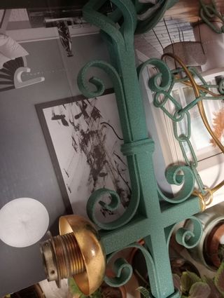 Lampadario artigianale metallo verde