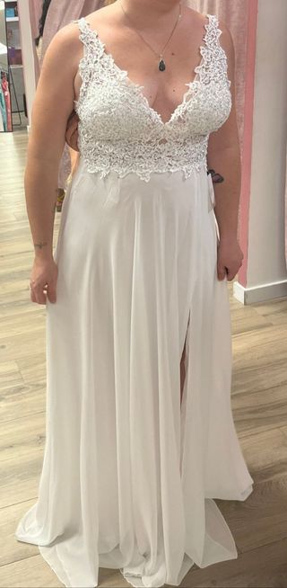 Vestido novia blanco - Talla L