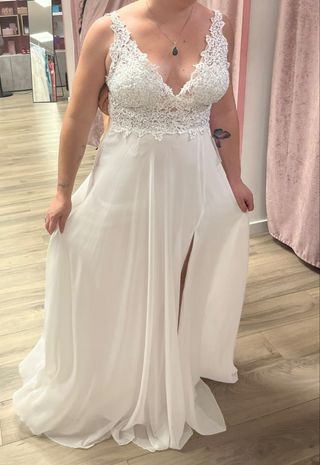 Vestido novia blanco - Talla L