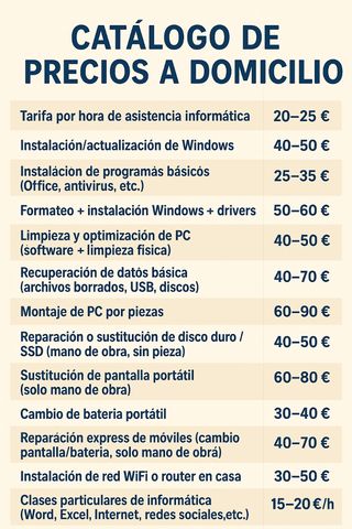 Reparación ordenadores a domicilio