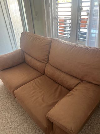 Divano a 2 posti marrone - microfibra