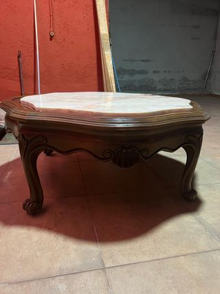 Mesa centro mármol madera