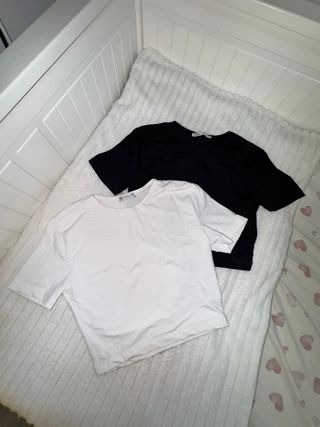 2 Camisetas Zara - Blanco y Negro