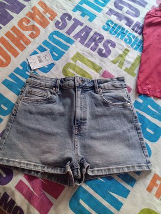 Pantalón corto y camiseta tirantes talla 36