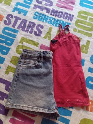 Pantalón corto y camiseta tirantes talla 36