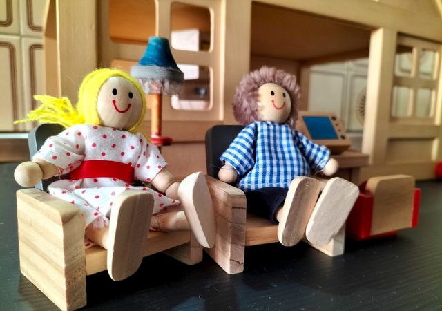 Casa madera muñecas vintage