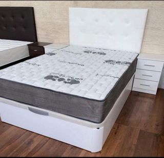 Cama blanca con canapé 135cm -50%