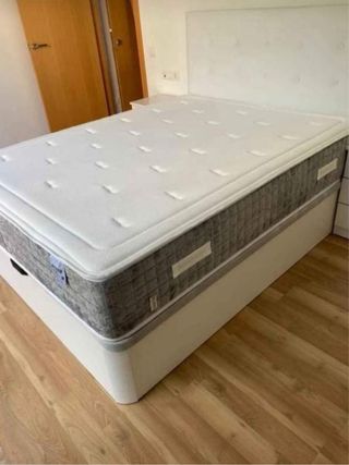 Cama blanca con canapé 135cm -50%