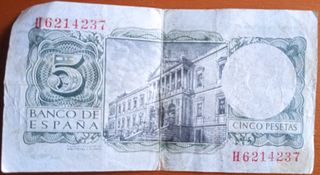 Billete 5 Ptas. España 1954
