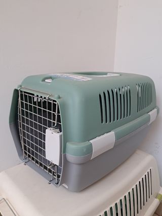 Transportín mascotas verde-gris