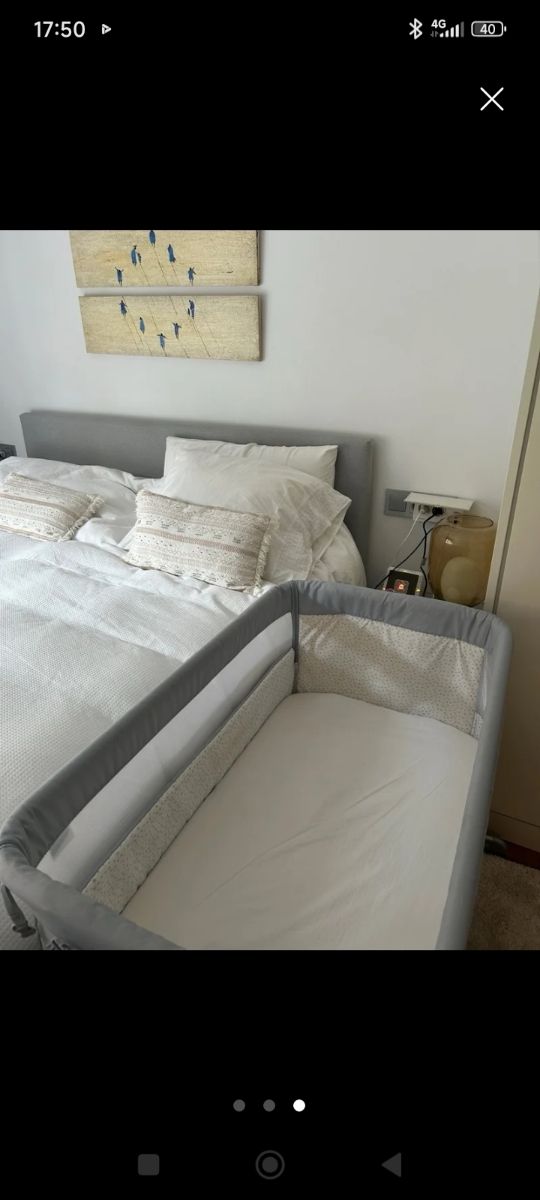 Cuna colecho bebé gris usada mui poquito