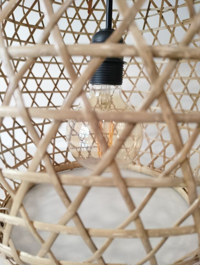 Candeeiro Pendurado em Fibra Natural em Rattan