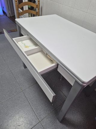 ANIMENSE!!! Mesa cocina extensible gris y blanca (