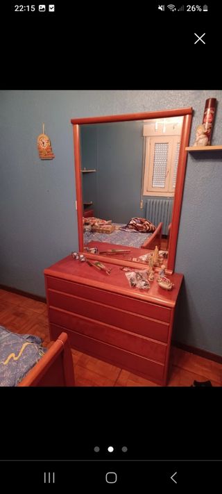 Cómoda espejo madera - marrón