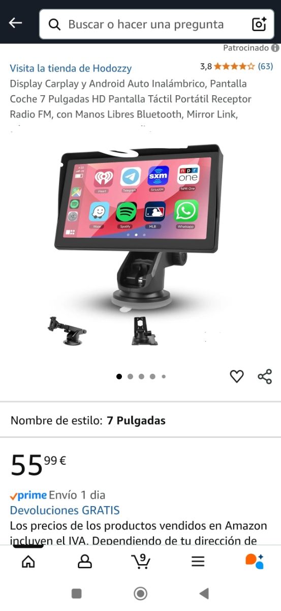 Pantalla Android 7" GPS