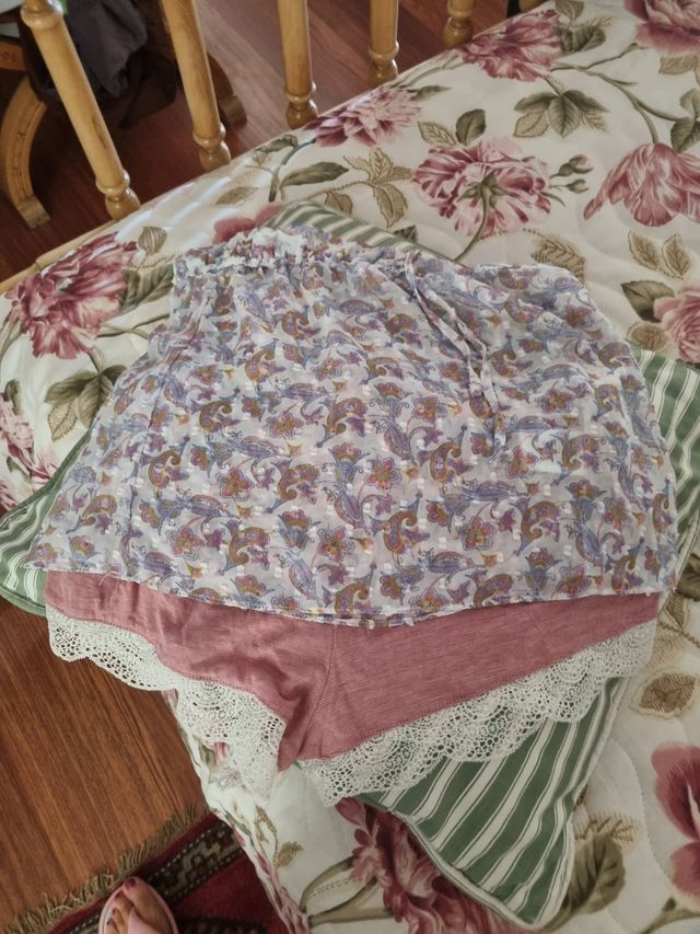 Pigiama Etam - Corto - Rosa e bianco