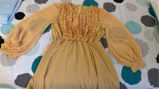 Vestito lungo color senape