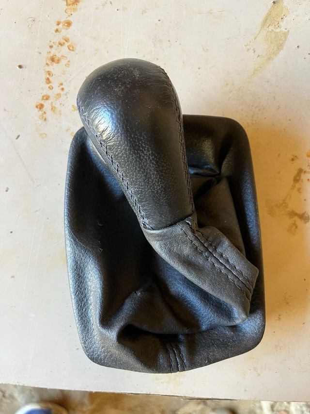 Palanca cambios piel negra con soporte,peugeot 206