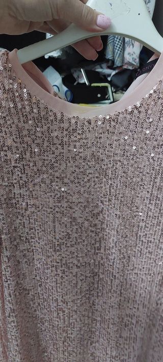 Vestito paillettes rosa Onyx bimba 10 anni