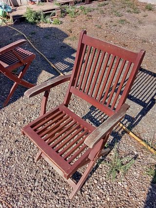 4 Sillas madera plegables terraza 