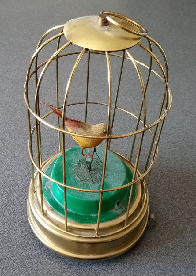 Jaula musical con pájaro