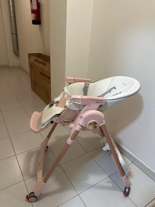 Trona pegpergo plegable y reclinable rosa