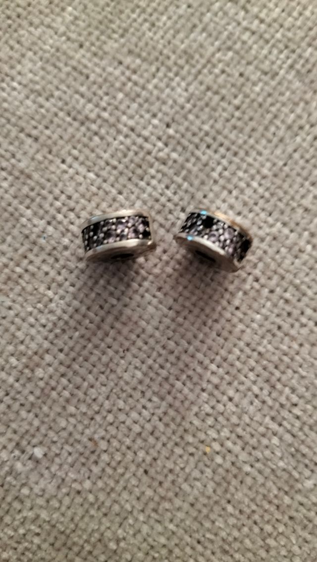 2 Charms Clips con piedras Rosas