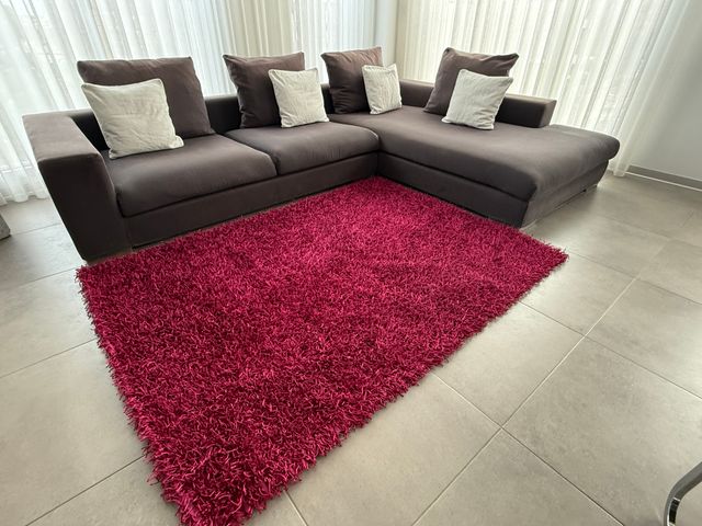 Alfombra pelo alto fucsia 150x200cm