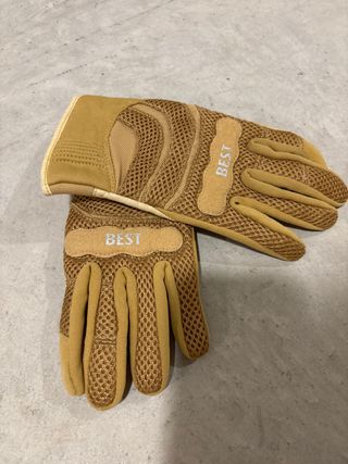 Guantes moto mujer beige