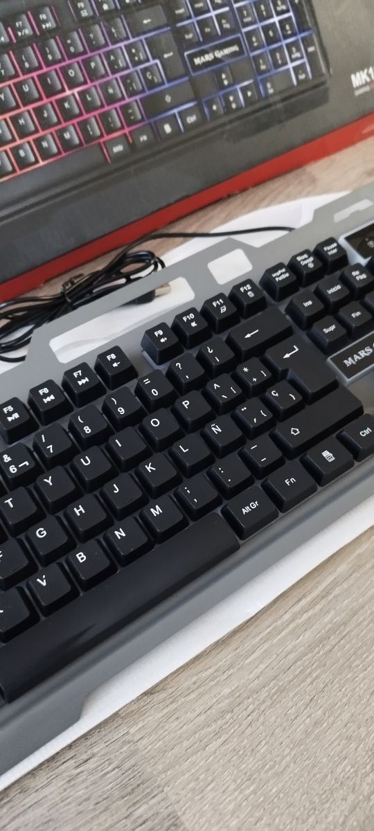 Mars Gaming MK120ES, Teclado Gaming FRGB, Aluminio