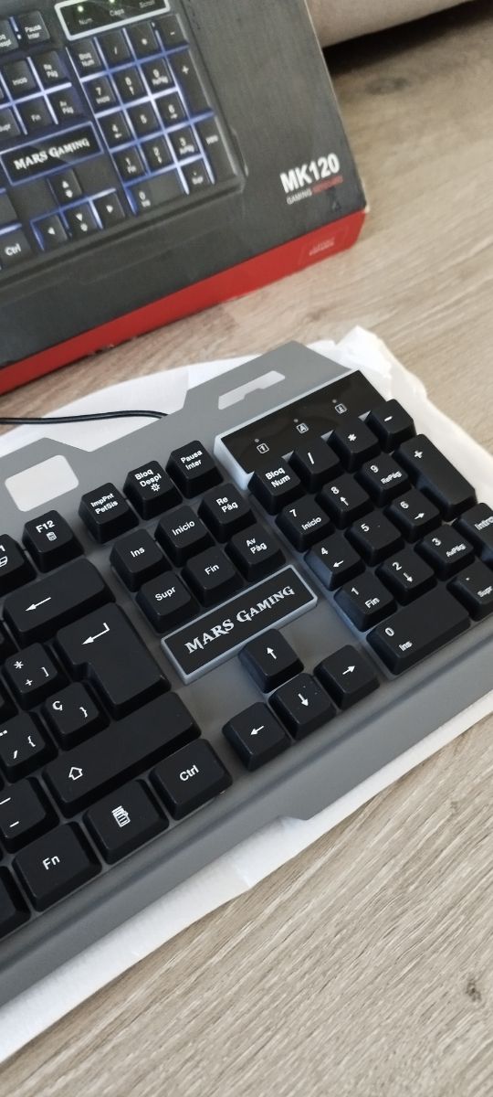 Mars Gaming MK120ES, Teclado Gaming FRGB, Aluminio