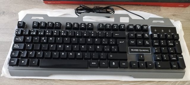 Mars Gaming MK120ES, Teclado Gaming FRGB, Aluminio