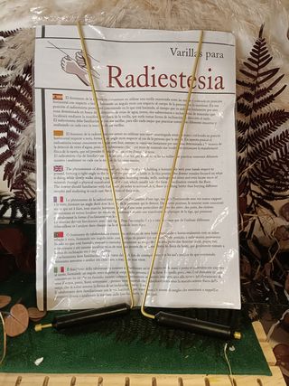 Varillas Radiestesia: 2 varillas de metal dorado